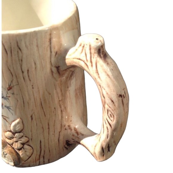 Vintage Treasure Craft New York Ceramic Coffee Mug Wood Grain Butterfly USA 3D - Picture 5 of 16